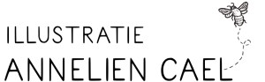 Logo illustratie Annelien Cael, illustrator van authentieke kijkplaten vol details.